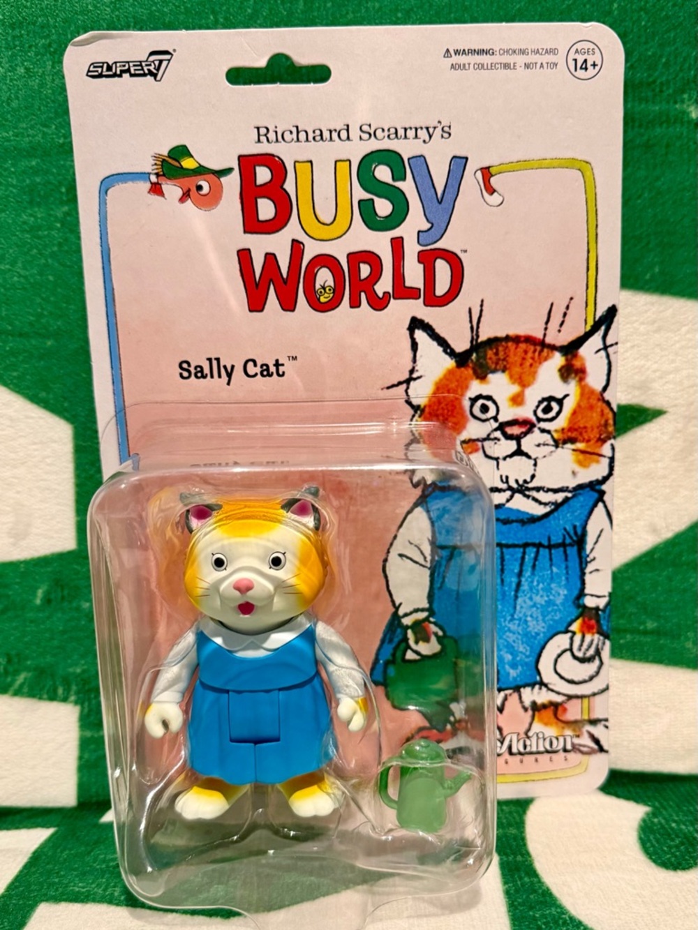 Super7 ReAction Richard Scarry's Busy World Sally Cat Action Figure BRAND NEW